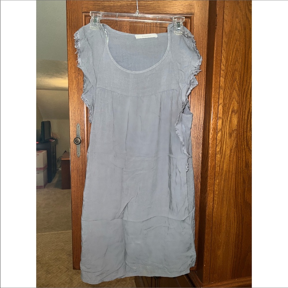 Boutique grey/blue faux denim dress